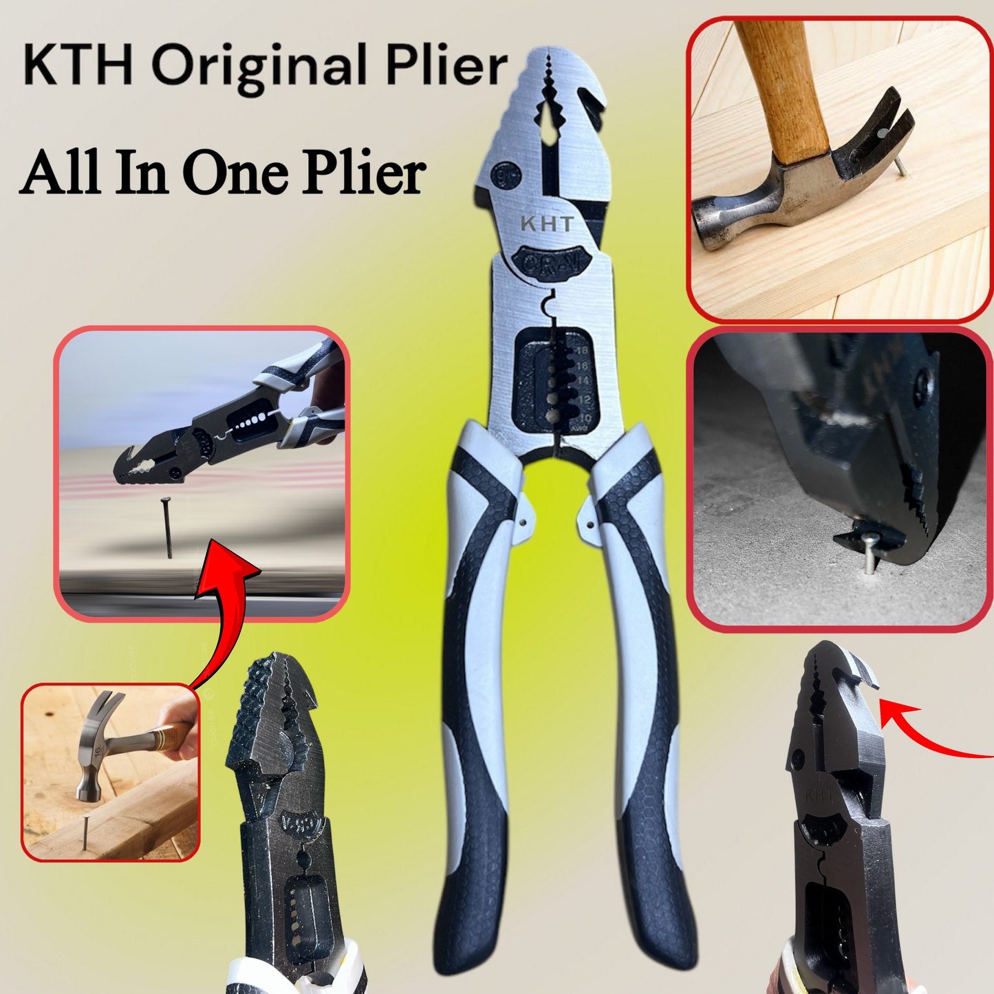 KTH Multifunctional Original Plier C-RV High Grade Steel