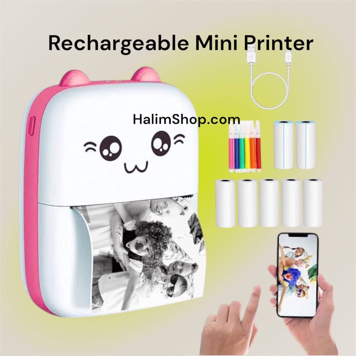 Portable Thermal Mini Photo Printer