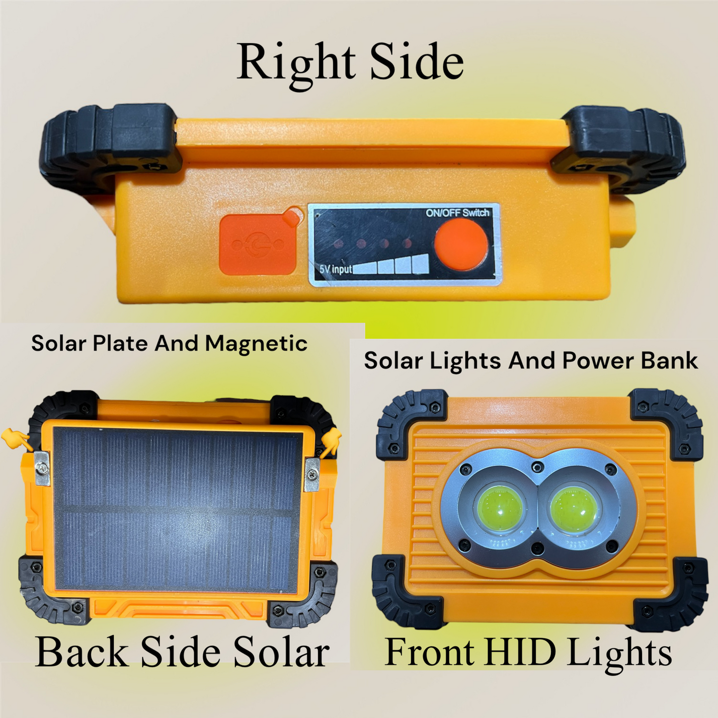 Solar Light With Mobile Power Bank HID Lights