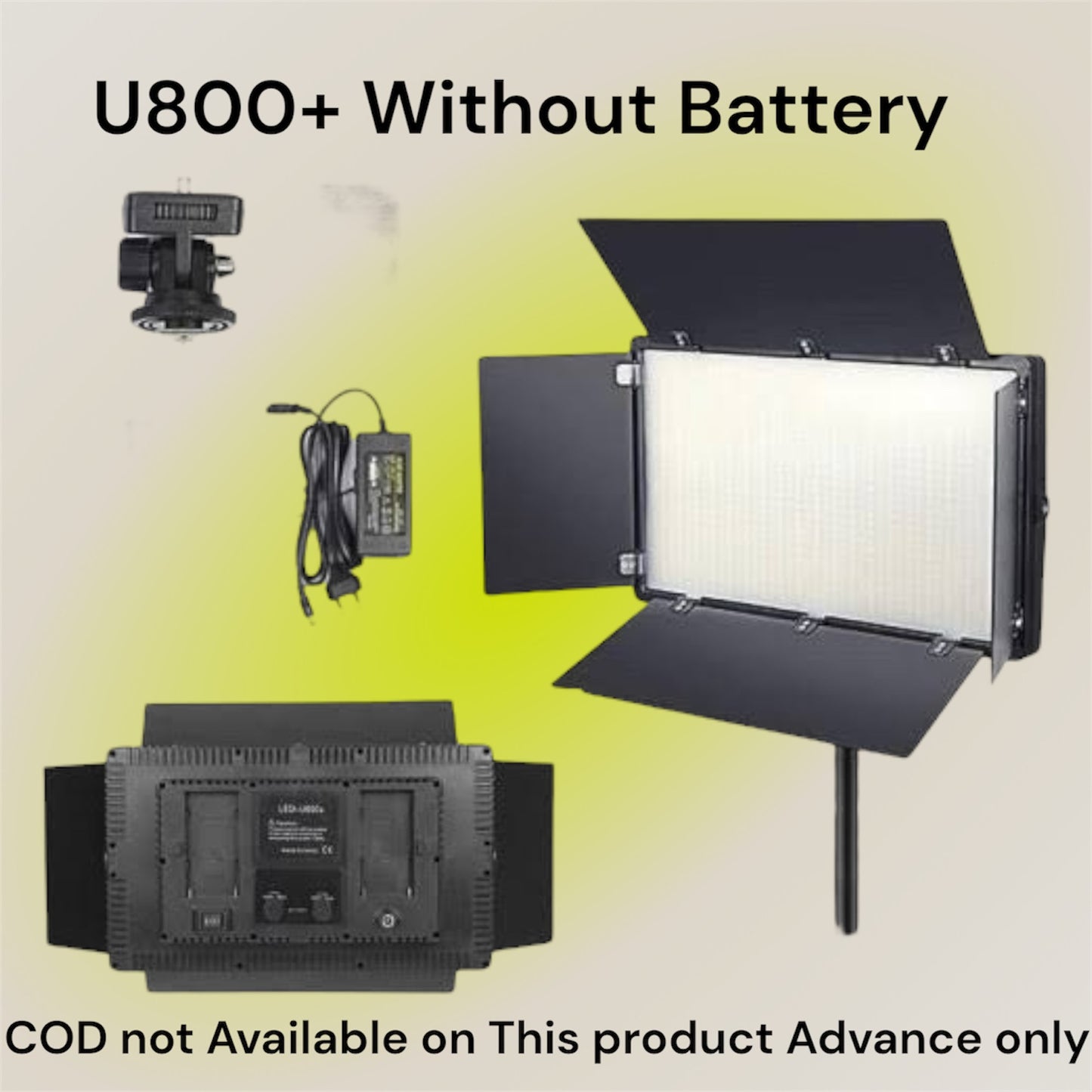 220V LED-U800+ Video LIGHT Camera Bi-color Without Batterie’s