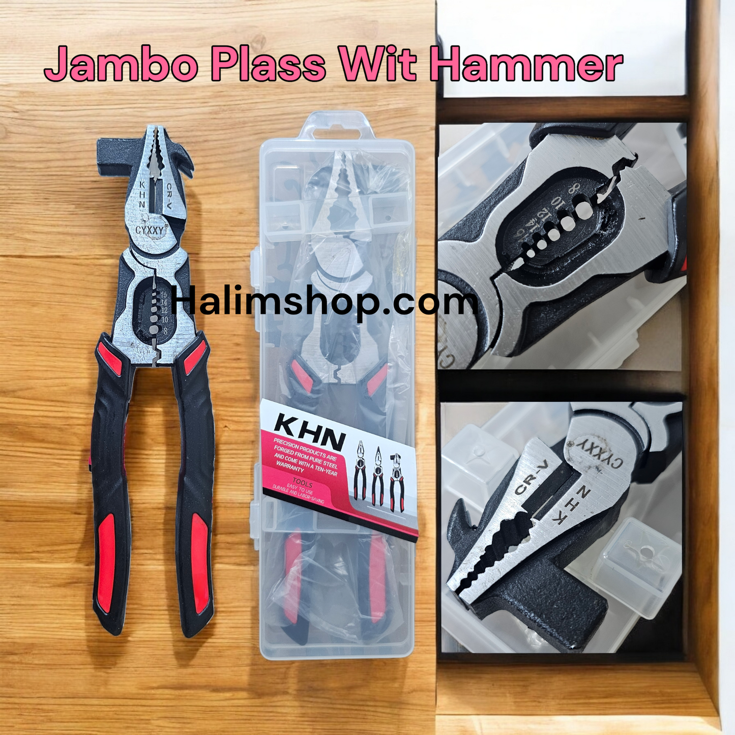 Jumbo Plier With Hammer Stripper All in one Plass