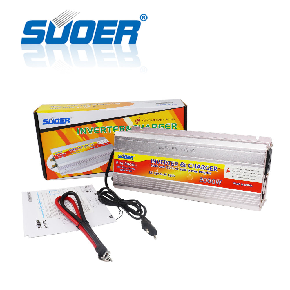 Suoer 2000W inverter 12V 220V Power Inverter with 20A Charger Local