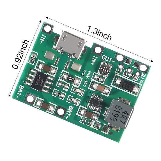 TP4056 18650 3.7V 4.2V Battery Charging Module with Integrated DC Boost Converter module - Type C and Micro Usb