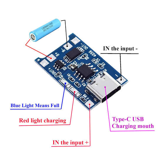 Tp4056 module, lithium cell charger board, 18650 cell charger