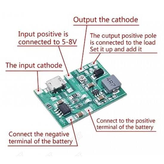 TP4056 18650 3.7V 4.2V Battery Charging Module with Integrated DC Boost Converter module - Type C and Micro Usb