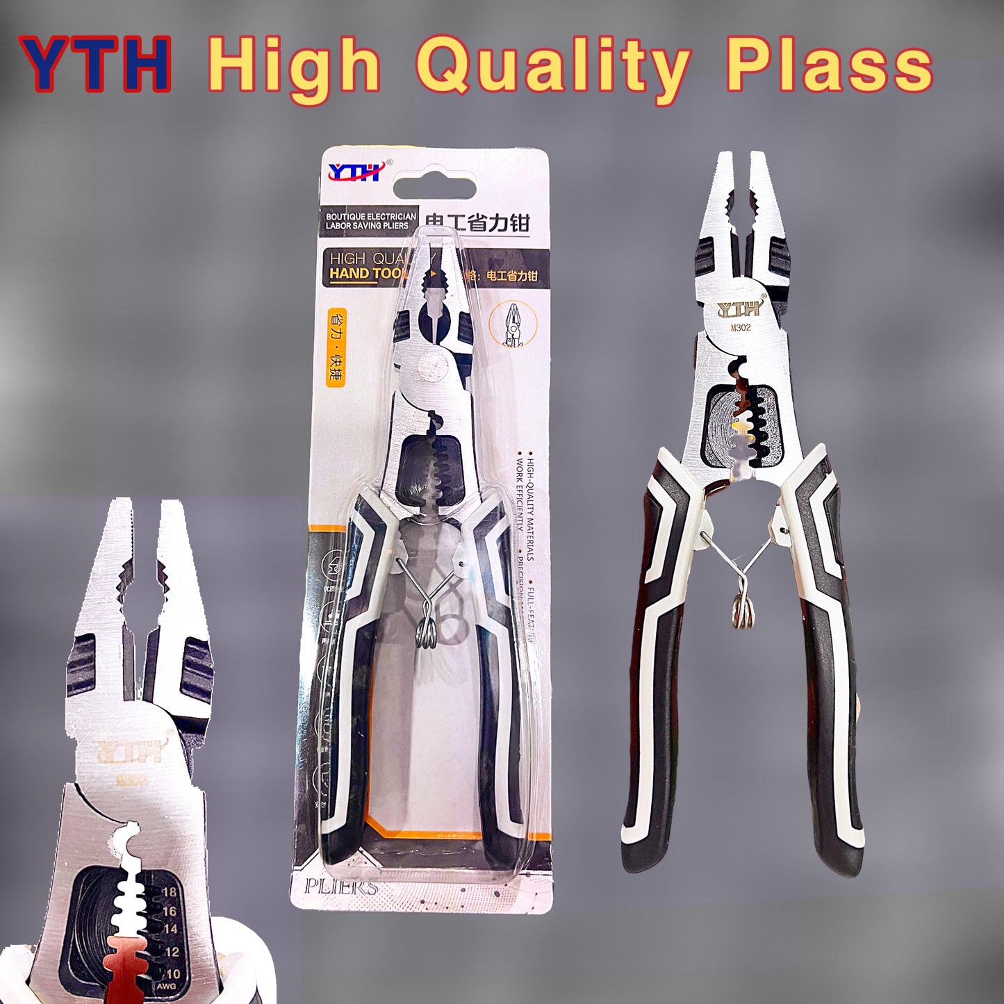 High Quality Plass YTH origenal plass - YTH M302 8” Plire Multi-Functional Stripping Cutter Pliers