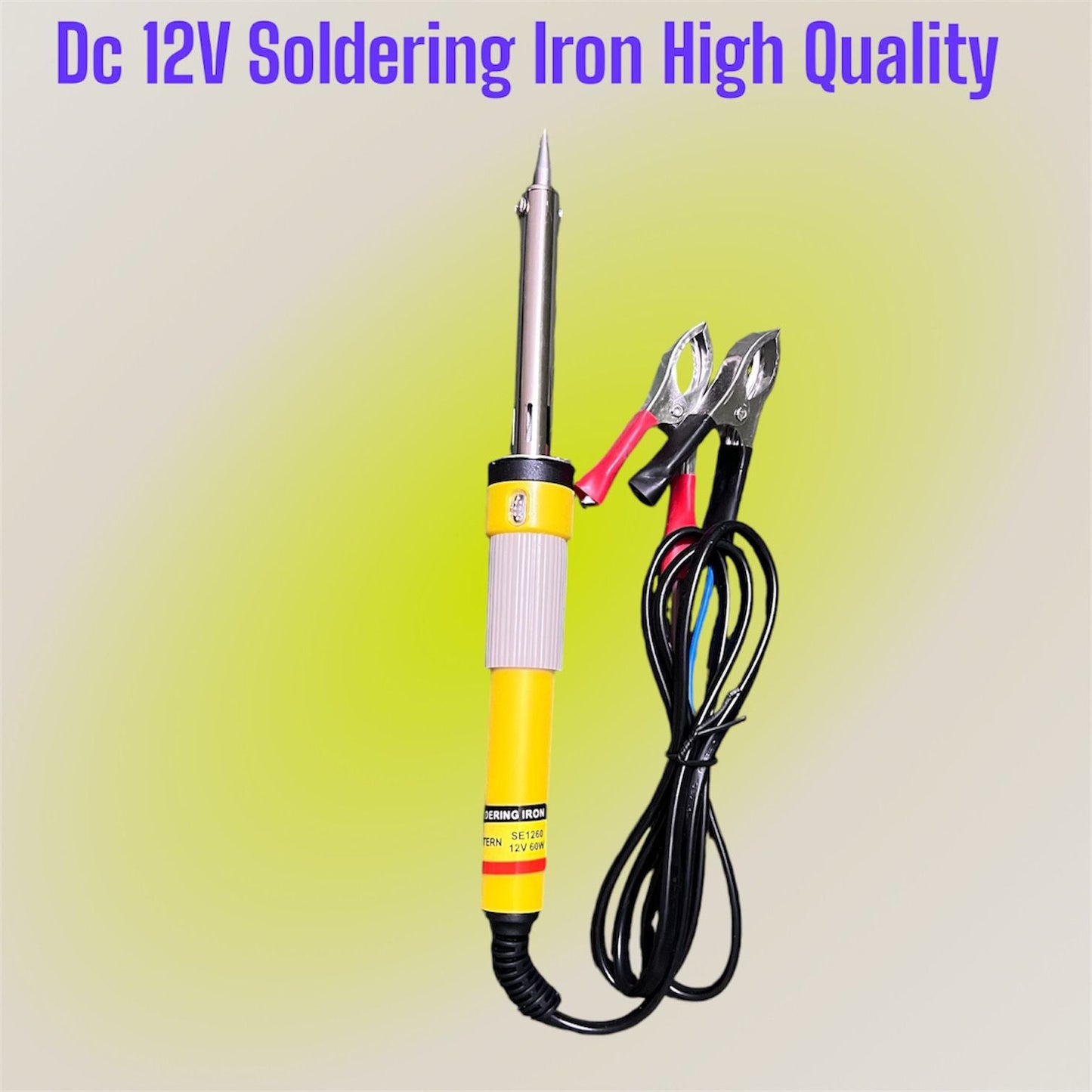 DC 12V 60W soldering iron | solar soldering iron | 12V DC 60W Car Auto Crocodile Battery Clip