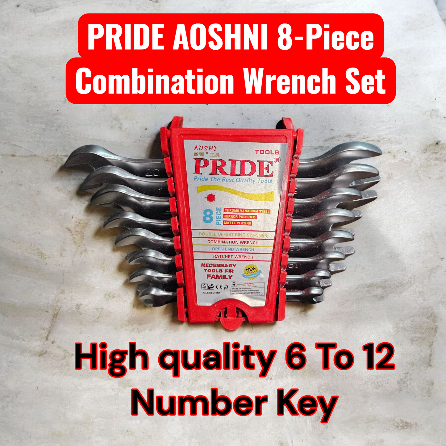 PRIDE 8-Piece Key 6 to 22 complete set high quality