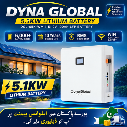 Lithium Battery 5.1kw Dyna Global with 10 years life 48V battery