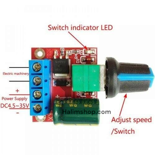DC dimmer 5A - PWM DC 5A Mini DC Motor PWM Speed Controller Module Speed Regulator Adjustable