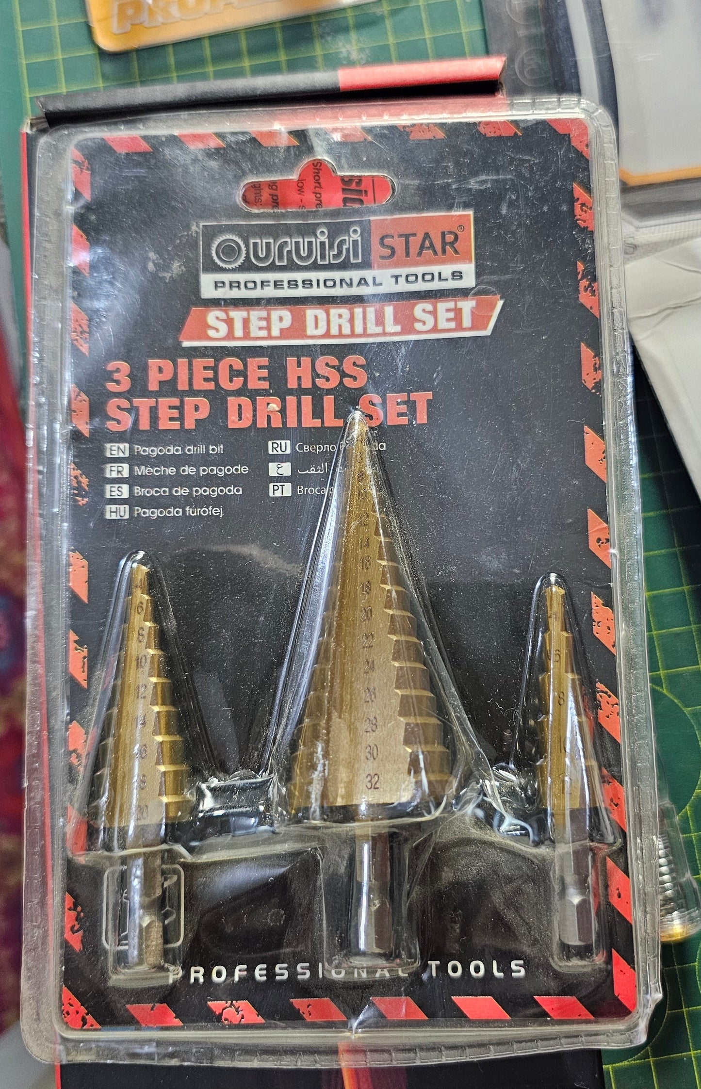 3 Piece HSS Steel Step Cone Drill Bit Set Hole Cutter 4-12/20/32mm