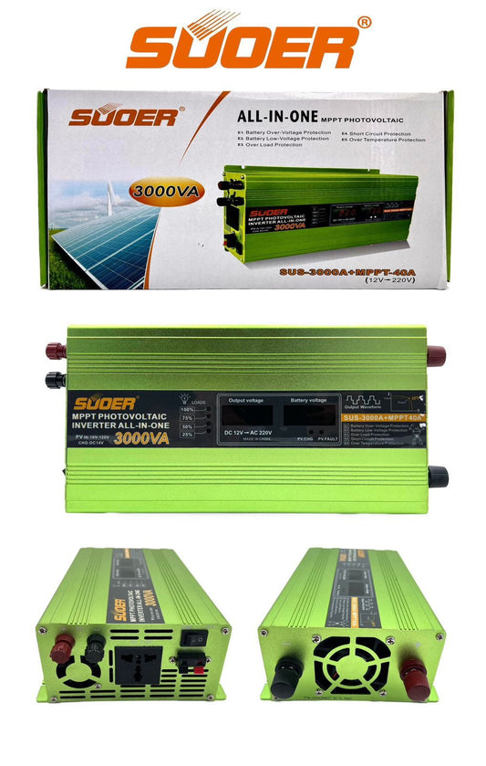 Suoer MPPT Solar Inverter 3000VA with Built-in 40A MPPT Controller