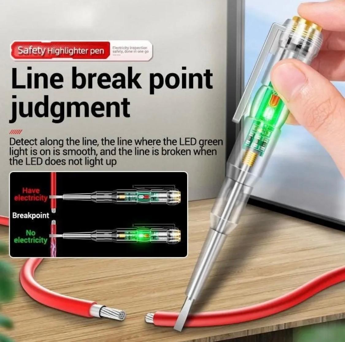 Electric Test Pencil 24-250V Line and Neutral Tester Electrical Screwdriver