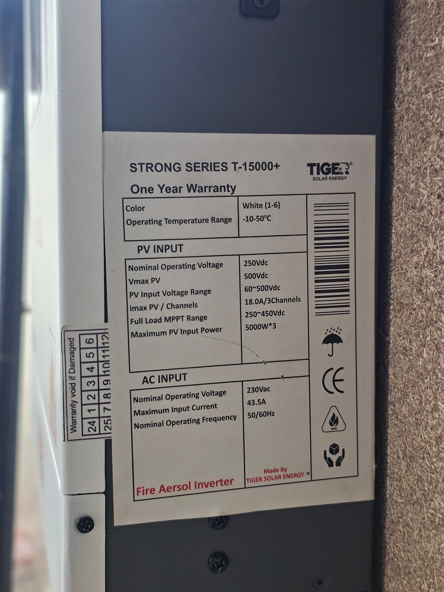 Tiger T15000+ Pv Inverter  10.2kw